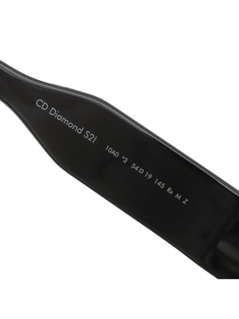 Dior Diamond Sunglasses Black Silver Acetate Metal Rectangular Eyewear